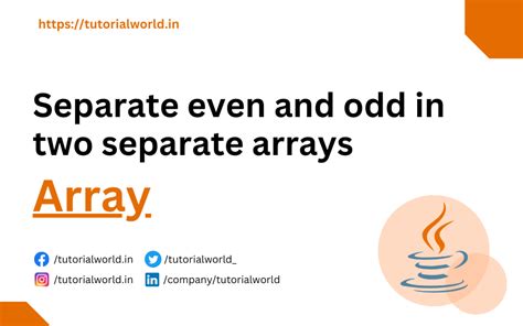 separate even and odd numbers in an array in java|Separate Odd and Even Numbers in An Array Java .